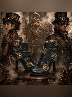 🔥 Demonia Tesla Steampunk Ankle Boots 🔥 Size 8